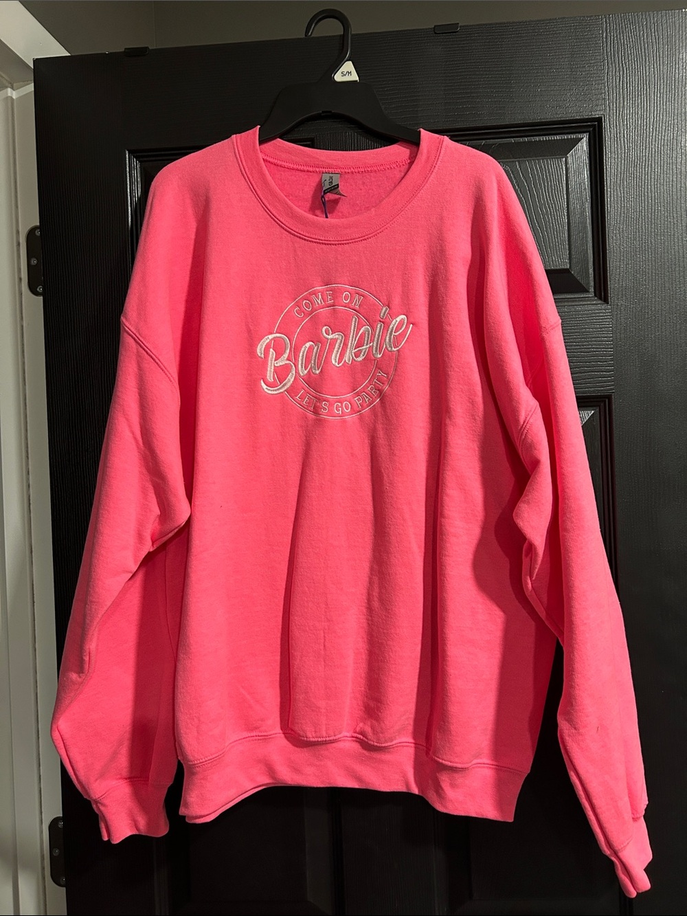 Barbie Neon Pink Crewneck Sweatshirt with Script Logo